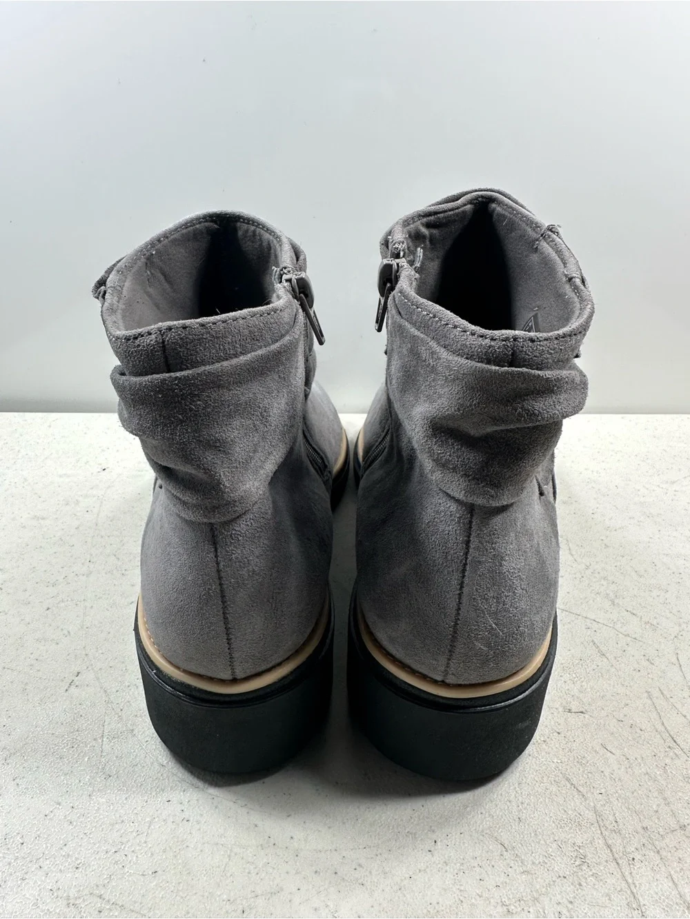 Women’s Ankle Boot - Gray Suede Wedge
